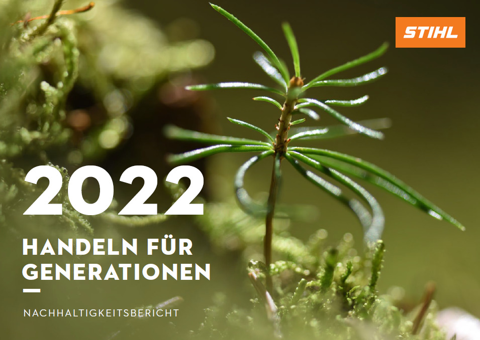 STIHLin kestävän kehityksen raportin 2022 kansikuva